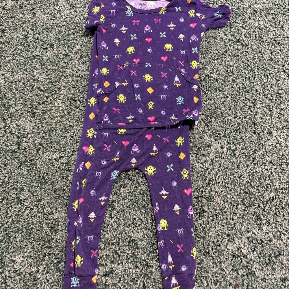 Cozy Purple Kids Pajama Set with Fun Prints